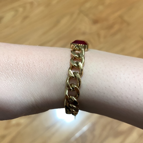 Ruby Gold Chain Bracelet and Necklace Set - Picture 15 of 17